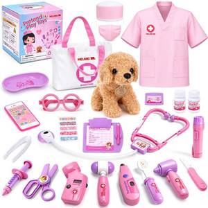 lot 5716 image: Meland Doctor Pretend Play Kit with Plush Puppy, Ages 3-6