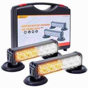 lot 5738 image: BooYu Battery Operated Strobe Light Bar 6 LED 14 Flash Modes for Vehicles
