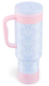 lot 5790 image: Coquella 40 oz Insulated Stainless Steel Tumbler with Straw Lid, Tulip Blue