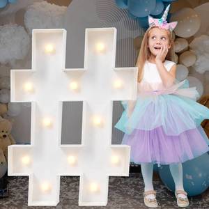 lot 5803 image: Merry Mosaics 3FT Light Up Marquee Letters Hashtag Sign