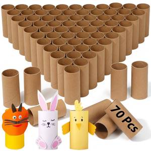 lot 5808 image: MAPVOLUT Brown Kraft Cardboard Craft Tubes 70 Pieces 1.5 x 3.2 Inches