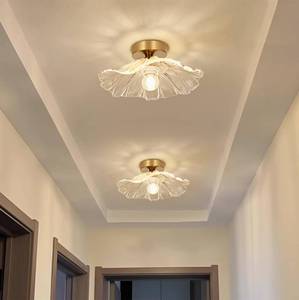 lot 5825 image: Dellemade 2 Pack Flush Mount Ceiling Light, Clear Glass Shade, E26, 4111CL