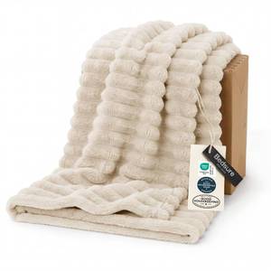 lot 5828 image: Bedsure Throw Blanket Khaki Flannel Fleece 50 x 70 Inch