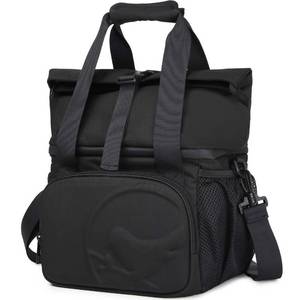 lot 5839 image: Sunny Bird Dual Compartment Insulated Lunch Bag, Black 01