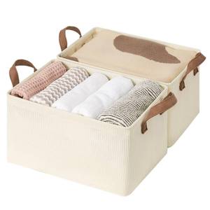 lot 5840 image: StorageWorks Fabric Closet Storage Bins Beige 2-Pack