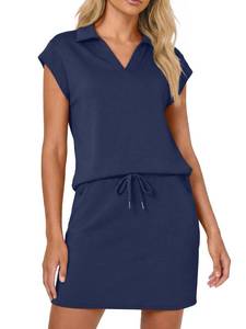 lot 5845 image: Womens Two Piece Skirt Set Athletic Outfit Navy Blue Size L