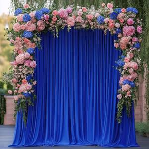 lot 5860 image: Wokceer Royal Blue Backdrop Curtain Panels 10x8FT