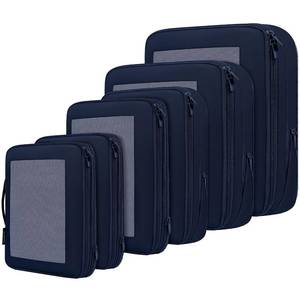 lot 5871 image: BAGAIL Compression Packing Cubes 468 Set Expandable Square Mesh Navy