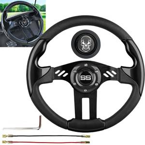 lot 5872 image: WUKO HUNT Golf Cart Steering Wheel 12.5 Inch Black EZGO TXTRXV Club Car DS