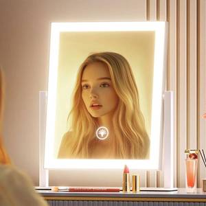 lot 5873 image: Gvnkvn Lighted Makeup Mirror 15.2 x 13 in with 10X Magnifier