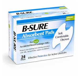 lot 6008 image: Birchwood B-Sure Absorbent Pads Light Bowel Leakage 3.5 x 5 in Box of 24