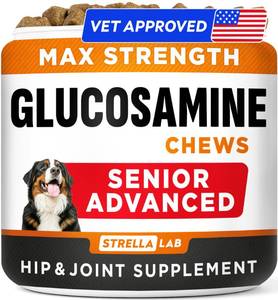 lot 6009 image: STRELLALAB Glucosamine Chondroitin MSM Dog Joint Supplement Chews