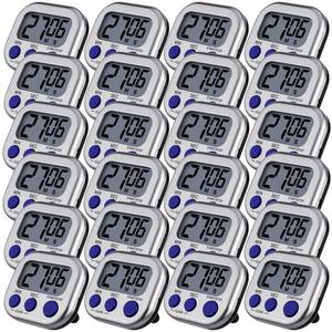 lot 6010 image: Leumoi 24 Pack Multi-Function Digital Timers with Magnetic Back, SilverBlue