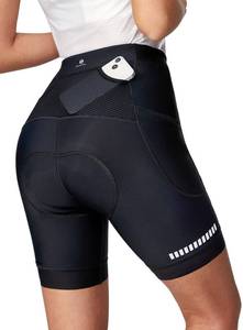 lot 6332 image: Heathyoga Womens 4D Padded Bike Shorts with Pockets Black