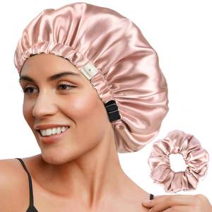 lot 6337 image: YANIBEST Satin Hair Bonnet Adjustable Double Layer Blush Pink