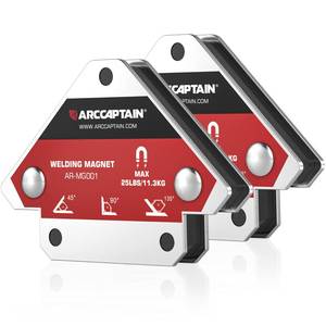 lot 6356 image: ARCCAPTAIN Welding Magnet Set 2 Pcs 25 LB 45 90 135 Degree