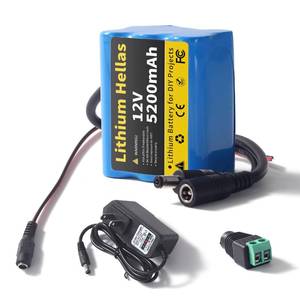 lot 6376 image: Lithium Hellas 12V 5200mAh Lithium Battery with 12.6V 1A Charger