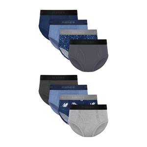 lot 6395 image: Hanes Boys Underwear Briefs 8-Pack Cotton-Stretch Moisture Wicking