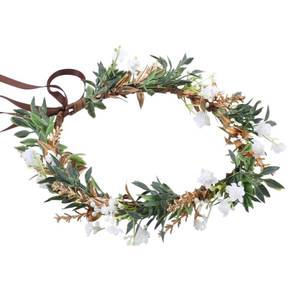 lot 6399 image: KorViSHOW Green Fairy Flower Crown Renaissance Headpiece
