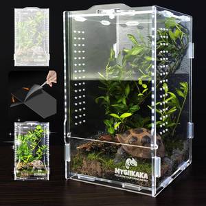 lot 6403 image: MYGIIKAKA Acrylic Reptile Terrarium Insect Enclosure 7.87 x 4.72 x 4.33 in