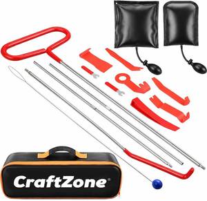 lot 6442 image: CRAFTZONE 15 Pc Stainless Steel Car Repair Tool Kit with Carrying Bag