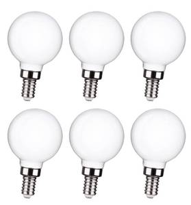 lot 6464 image: FUTIME 6 Pack G16.5 LED Globe Bulbs E12 Candelabra 4.5W 500LM 4000K Dimmable