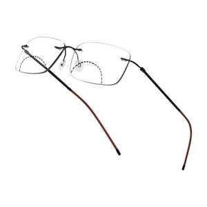 lot 6468 image: Myfeasy Rimless Clear Bifocal Reading Glasses Blue Light Blocking