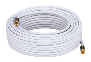 lot 6488 image: Cables Direct Online RG6 Quad Shield Coaxial Cable 3 Ft White F-Type Connectors