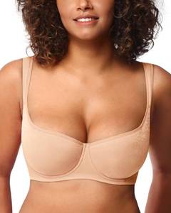 lot 6490 image: HSIA Balconette Bra Push-Up Lightly Lined Plus Size Scoop Neck T-Shirt Bra