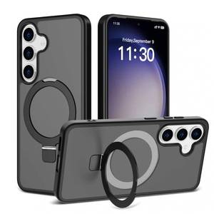 lot 6491 image: ULXITEYU Phone Case for Galaxy A02S with MagSafe Compatible Kickstand Black