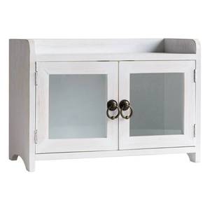 lot 7863 image: Collective Home Countertop Storage Cabinet 14.5x6.5x10 White Distressed Wood