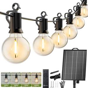 lot 7868 image: Brightown 157FT Solar String Lights Outdoor, IP65 Waterproof, Remote, Timer  Retail $119.99