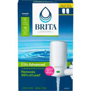 lot 13795 image: Brita Faucet Mount Water Filter System, White