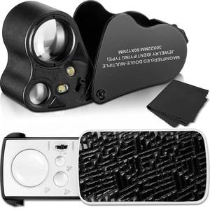 lot 13801 image: Jetec Jewelers Loupe 30X 60X 90X With LED Black
