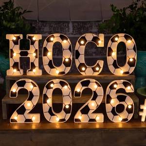 lot 13811 image: Honoson 8 Pcs Soccer Hoco 2026 Light Up Sign Homecoming Party Decor