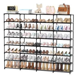 lot 13814 image: DYJIEKAI Shoe Rack Organizer 8-Tier 4-Row Metal Free Standing Shoe Shelf