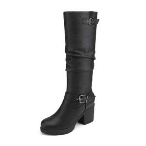 lot 13834 image: DREAM PAIRS Womens Knee High Chunky Heel Boots Black Size 10
