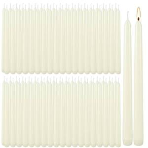 lot 13846 image: YOROXRG Ivory Taper Candles 10 Inch Unscented Dripless 100 Pack