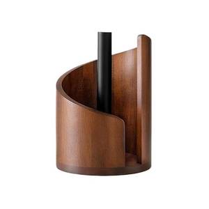 lot 13849 image: Leadigol Paper Towel Holder with Weighted Base, Brown, 3.94 x 3.94 x 5.91 in