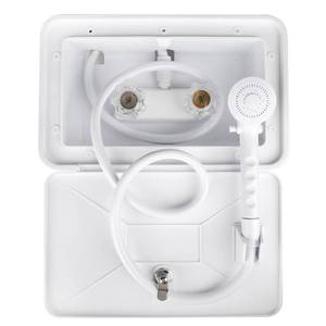 lot 13853 image: OYMOV RV Exterior Shower Box Kit with Lock, White