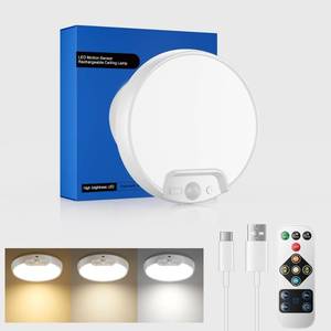 lot 13854 image: Homelist Rechargeable Motion Sensor Ceiling Light 3 Color Temperature