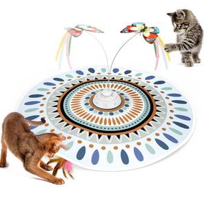 lot 13881 image: Potaroma Rechargeable 3-in-1 Interactive Cat Toy, Butterfly and Feather Wand