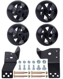 lot 13884 image: CheeMuii Mower Deck Wheels and Brackets Kit 4 Pcs 5 Inch 532174873