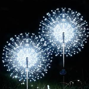lot 13913 image: JJGoo Solar Firework Lights 2 Pack 135 LED White
