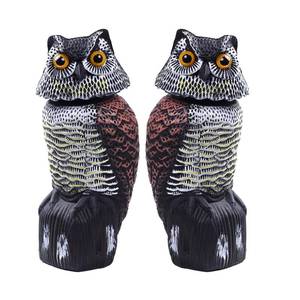 lot 13927 image: Hedoc Fake Owl Decoys Bird Deterrent 15 Inch 2 Pack