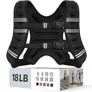 lot 13930 image: Zeerun Weighted Vest 18LB Black for Men and Women