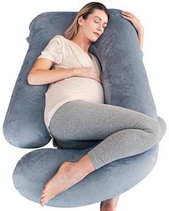 lot 13932 image: Cute Castle U-Shape Pregnancy Full Body Pillow 57 Inch Grey