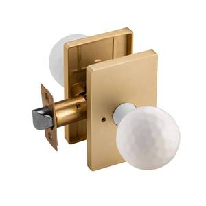 lot 13939 image: STARPY Brushed Gold Interior Privacy Door Knob 2-38 to 2-34 Inch Backset