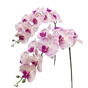 lot 13944 image: Fnize Faux Orchid Stems Artificial Flowers Purple Pattern 38 Inch 2 Pcs
