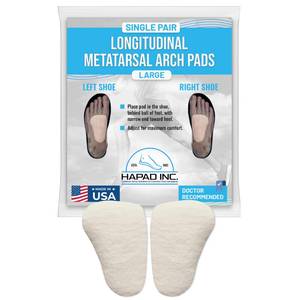 lot 14276 image: HAPAD Longitudinal Metatarsal Arch Pad Insole Large Wool Felt 1 Pair